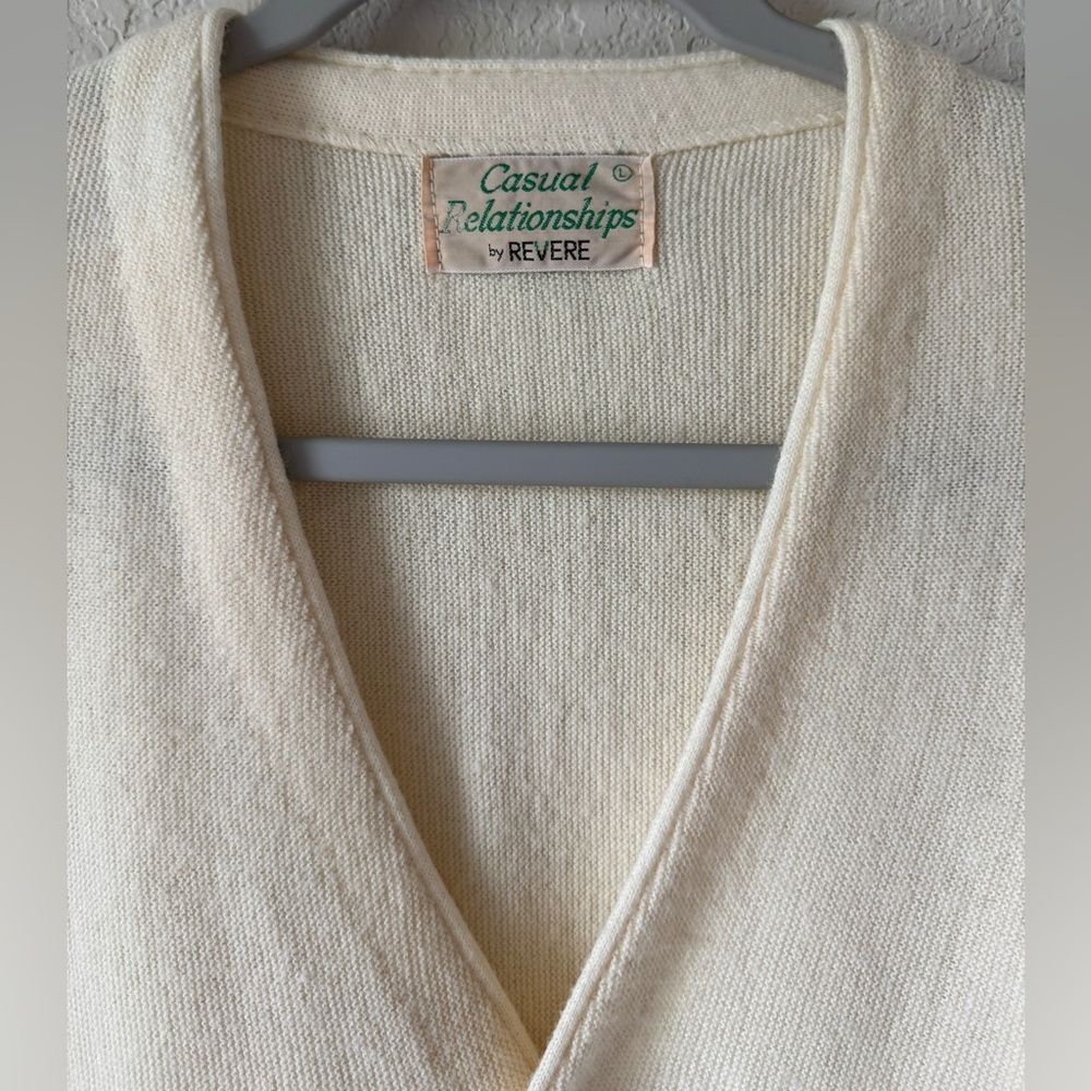 Vtg Casual Ralationships by Revere Cardigan 100%‎ Orlon Acrylic Sz L Grandpa - Picture 2 of 8
